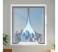 Mosquitera Magnetica Ventana 95 x 125 cm sin Taladrar Ni Atornillar Cortinas Mosquitera Ventana Fácil Instalación Adhesiva para Balcón Corredera Terraza, Gris