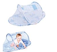 Mosquitera para Bebé Cuna Tienda - Plegable PortáTil BebéS Cama con Cremallera De Peso Ligero Emergente Viaje Familias Azul 108 * 60 * 38cm