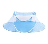 Mosquitera para Bebé, Mosquitera Plegable Portátil con Cremallera de Peso Ligero Emergente Viaje para Bebés de 0-2 años, Mosquitera para Cama, Interiores y Exteriores u Hogar, Azul, 105 x 55 cm