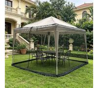 Mosquitera para cenador de 3 x 3 m, color negro, red de protección contra insectos, 2 cremalleras, pérgola ajustable, red de mosquitos, malla fina, base rellenable con agua, para jardín, patio