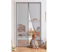 Mosquitera para Puertas 100 x 170 cm Kit de Instalación Completo Cortina Mosquitera Puerta Montaje Fácil de Pegar Proteger a su Familia Tallas a Medida, Gris