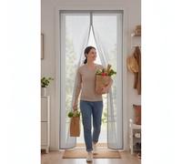 Mosquitera para Puertas 217 x 255 cm Varios Tallas Mosquitera Magnética Puerta Instalación sin Taladro Cierre Automático para Entrada, Balcón, Puerta de Ventana, Gris
