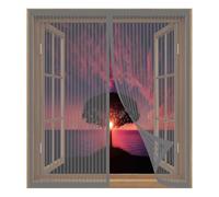 Mosquitera para Ventana 100 x 115 cm Fácil Instalación sin Taladrar, Fácil de Limpiar Mosquiteras con Imán para Ventana Abatible para Todas Las Ventanas, Gris