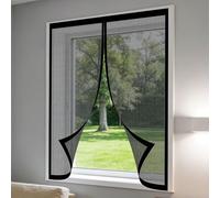 Mosquitera para Ventana 100 x 115 cm sin Taladrar Ni Atornillar Window Mosquito Net Fácil de Limpiar para Exterior Jardín Balcón Salón Casa Tienda, Negro