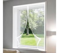 Mosquitera para Ventana 100 x 160 cm sin Taladrar Ni Atornillar Window Mosquito Net Fácil de Limpiar para Exterior Jardín Balcón Salón Casa Tienda, Blanco