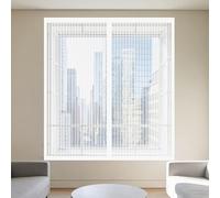 Mosquitera para Ventana 105 x 115 cm sin Taladrar Ni Atornillar Mosquitera Ventana Fácil de Limpiar para de Bricolaje para Caseras Oficina, Blanco