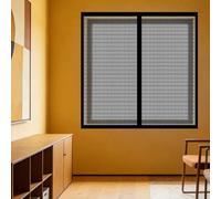 Mosquitera para Ventana 105 x 115 cm sin Taladrar Ni Atornillar Mosquiteras Magnética Anti Insectos Cierre Fácil de Limpiar para Balcón Corredera Terraza, Negro