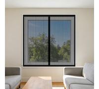 Mosquitera para Ventana 110 x 145 cm Imanes Se Cierran Automáticamente Mosquitera Ajustable Ventanas Lavables para Ventanasde Balcón, Ventanasde Patio, Sala, Negro