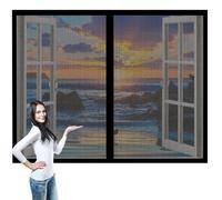 Mosquitera para Ventana 110 x 150 cm Mantiene Insectos, Moscas y Mosquitos Fuera Mosquitera Ajustable Ventanas Fácil de Limpiar para Todas Las Ventanas, Negro