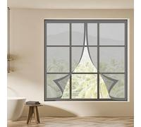 Mosquitera para Ventana 125 x 125 cm Imanes Se Cierran Automáticamente Mosquitera Magnética Ventanas Lavables para Ventana de Bricolaje para Caseras Oficina, Gris