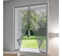 Mosquitera para Ventana 50 x 120 cm sin Taladrar Ni Atornillar Window Mosquito Net Fácil de Limpiar para Exterior Jardín Balcón Salón Casa Tienda, Gris