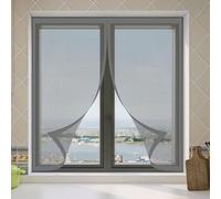 Mosquitera para Ventana 75 x 110 cm Mantiene Insectos, Moscas y Mosquitos Fuera Mosquitera sin Taladrar Fácil de Limpiar para Exterior Jardín Balcón Salón Casa Tienda, Gris