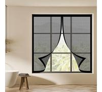 Mosquitera para Ventana 75 x 115 cm Imanes Se Cierran Automáticamente Mosquitera Magnética Ventanas Lavables para Ventana de Bricolaje para Caseras Oficina, Negro