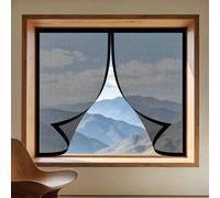 Mosquitera para Ventana 80 x 110 cm Imanes Se Cierran Automáticamente Ajustable Mosquitera Ventana Magnetica Fácil de Limpiar Adecuada para Decoración Del Hogar, Negro