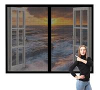 Mosquitera para Ventana 80 x 110 cm Protección Contra Mosquitos y Moscas Mosquitera Magnética Ventana Fácil de Limpiar para de Bricolaje para Caseras Oficina, Negro