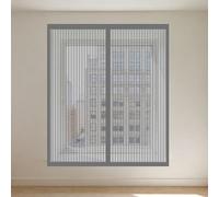 Mosquitera para Ventana 85 x 145 cm sin Taladrar Ni Atornillar Pantalla Magnética Ajustable Ventana de Bricolaje Fácil Instalación Adhesiva para Todas Las Ventanas, Gris