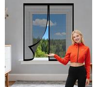 Mosquitera para Ventana 90 x 110 cm Protección Contra Mosquitos y Moscas Window Mosquito Net Fácil Instalación Adhesiva para Balcón Corredera Terraza, Negro