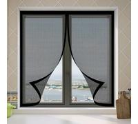 Mosquitera para Ventana 95 x 95 cm Mantiene Insectos, Moscas y Mosquitos Fuera Mosquitera sin Taladrar Fácil de Limpiar para Exterior Jardín Balcón Salón Casa Tienda, Negro