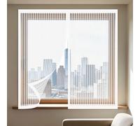 Mosquitera para Ventana Autoadhesiva 100 x 170 cm sin Taladrar Ni Atornillar Mosquitera Ventanas Adhesiva Fácil de Limpiar para Ventana de Bricolaje para Caseras Oficina, Blanco