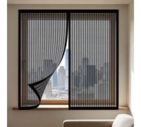 Mosquitera para Ventana Autoadhesiva 110 x 150 cm sin Taladrar Ni Atornillar Mosquitera Ventanas Adhesiva Fácil de Limpiar para Ventana de Bricolaje para Caseras Oficina, Negro