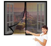 Mosquitera para Ventana Autoadhesiva 90 x 110 cm Imanes Se Cierran Automáticamente Mosquitera Magnética Ventanas Fácil de Limpiar para Balcón Corredera Terraza, Negro