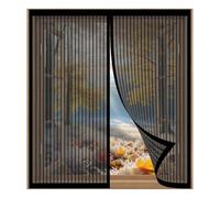 Mosquitera para Ventana Corredera 85 x 85 cm Fácil Instalación sin Taladrar, Fácil de Limpiar Cortina Magnética de Malla Suave para Todas Las Ventanas, Negro
