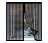 Mosquitera para Ventana Grande 50 x 120 cm Fácil Instalación sin Taladrar, Fácil de Limpiar Cortina Magnética de Malla Suave para Todas Las Ventanas, Negro