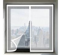 Mosquitera para Ventanas 100 x 160 cm sin Taladrar Ni Atornillar Mosquitera Magnética Ventana Fácil de Ensamblar Autoadhesivo para Balcón Corredera Terraza, Blanco