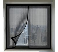 Mosquitera para Ventanas 100 x 160 cm sin Taladrar Ni Atornillar Mosquitera Magnética Ventana Fácil de Ensamblar Autoadhesivo para Balcón Corredera Terraza, Negro