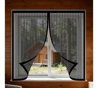 Mosquitera para Ventanas 110 x 145 cm Imanes Se Cierran Automáticamente Window Mosquito Net Fácil de Limpiar para Todas Las Ventanas Interiores y Exteriores, Negro