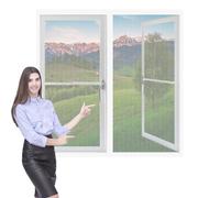 Mosquitera para Ventanas 130 x 145 cm Mantiene Insectos, Moscas y Mosquitos Fuera Mosquitera Ventana Malla Contra Insectos Lavables Adecuada para Decoración Del Hogar, Blanco