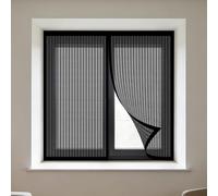 Mosquitera para Ventanas 50 x 115 cm sin Taladrar Ni Atornillar Mosquiteras Magnética Anti Insectos Cierre Fácil de Limpiar para Exterior Jardín Balcón Salón Casa Tienda, Negro