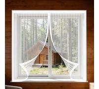 Mosquitera para Ventanas 80 x 110 cm Imanes Se Cierran Automáticamente Window Mosquito Net Fácil de Limpiar para Todas Las Ventanas Interiores y Exteriores, Blanco