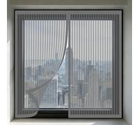Mosquitera para Ventanas 80 x 145 cm sin Taladrar Ni Atornillar Mosquitera Magnética Ventana Fácil de Ensamblar Autoadhesivo para Balcón Corredera Terraza, Gris