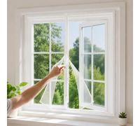 Mosquitera para Ventanas con Cremallera, Malla de Fibra de Vidrio Anti Insectos, Mosquitera Autoadhesiva sin Taladrar Extraíble Lavable para Dormitorio Cocina Casa Balcón(Blanca,55x75cm,)