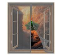 Mosquitera para Ventanas con Magic Click 40 x 95 cm Fácil Instalación sin Taladrar, Fácil de Limpiar Cortina Magnética de Malla Suave para Todas Las Ventanas, Gris