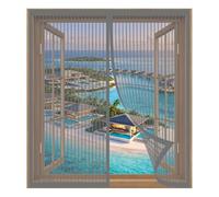Mosquitera para Ventanas con Magic Click 60 x 120 cm Fácil Instalación sin Taladrar, Fácil de Limpiar Mosquiteras con Imán para Ventana Abatible para Todas Las Ventanas, Gris