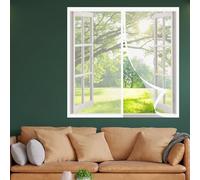 Mosquitera para Ventanas con Marco de Aluminio 80 x 80 cm sin Taladrar Mosquiteras a Medida Magnética Tela Mosquiteras de Ventanas para Habitación Salón, Blanco
