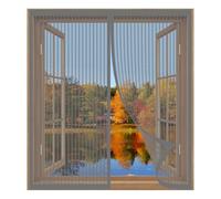 Mosquitera para Ventanas de Aluminio Corredera 50 x 115 cm Fácil Instalación sin Taladrar, Fácil de Limpiar Cortina Magnética para Puerta para Todas Las Ventanas, Gris