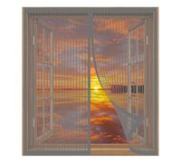 Mosquitera para Ventanas de Aluminio Corredera 50 x 130 cm Fácil Instalación sin Taladrar, Fácil de Limpiar Pantalla Contra Insectos para Todas Las Ventanas, Gris