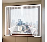 Mosquitera para Ventanas Magnéticas 100 x 115 cm Protección Contra Mosquitos y Moscas Mosquiteras Lavables para Ventana de Bricolaje para Caseras Oficina, Blanco