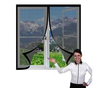 Mosquitera para Ventanas Magnéticas 110 x 145 cm sin Taladrar Ni Atornillar Mosquitera Ajustable Ventanas Fácil de Limpiar para Ventanasde Balcón, Ventanasde Patio, Sala, Negro