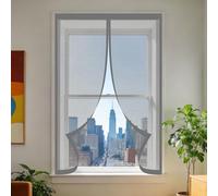 Mosquitera para Ventanas Magnéticas 120 x 150 cm Protección Contra Mosquitos y Moscas Mosquitera Ventanas Adhesiva Fácil Instalación Adhesiva para Balcón Corredera Terraza, Gris