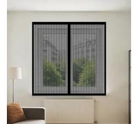 Mosquitera para Ventanas Magnéticas 50 x 120 cm sin Taladrar Ni Atornillar Mosquitera sin Taladrar Lavables para Ventana de Bricolaje para Caseras Oficina, Negro