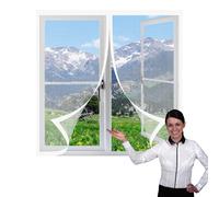 Mosquitera para Ventanas Magnéticas 60 x 65 cm sin Taladrar Ni Atornillar Mosquitera Ajustable Ventanas Fácil de Limpiar para Ventanasde Balcón, Ventanasde Patio, Sala, Blanco