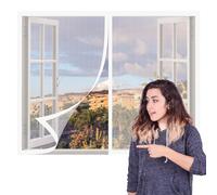 Mosquitera para Ventanas Magnéticas 75 x 95 cm sin Taladrar Ni Atornillar Mosquitera sin Taladrar Lavables para Exterior Jardín Balcón Salón Casa Tienda, Blanco