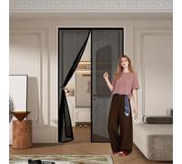 Mosquitera Puerta 100 x 170 cm Transpirables Antimosquitos, Sin Taladros, Magnético Automático, Con Velcra, Malla Ultrafina Antimosquitos para Pasillos Balcn Puertas, Negro