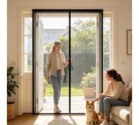 Mosquitera Puerta Magnética 100 x 170 cm Varios Tallas, Cierre Automático, Fácil de Instalar Cortina para Puerta Exterior para Puertas Del Balcón, Patio, Negro