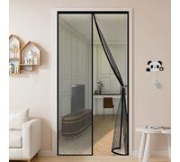 Mosquitera Puerta Magnetica 110 x 160 cm Cierre Automático Resistente Mosquitera para Puerta Fácil Instalación sin Taladrar para Exterior Cocina Balcón y Patio, Negro