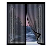 Mosquitera Puerta Magnetica 120 x 120 cm Fácil Instalación sin Taladrar, Fácil de Limpiar Cortina Mosquitera Iman Ventana para Todas Las Ventanas, Negro